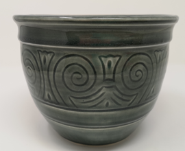 Dark green decorative flower pot